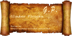Glauber Piroska névjegykártya